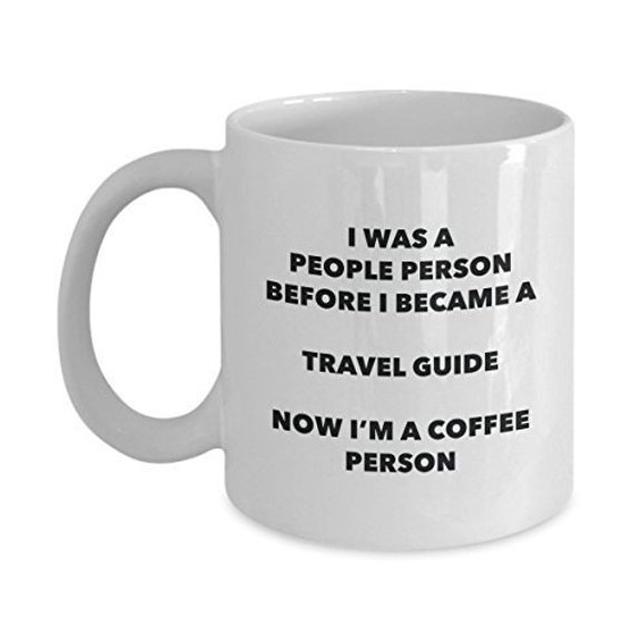 Travel Guide Coffee Person Mug - Funny Tea Cocoa Cup - Birthday Christmas Coffee Lover Cute Gag Gifts Idea