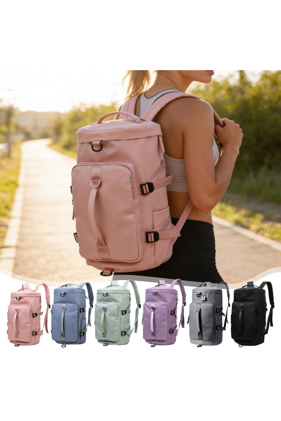 Travel Gym Duffle Backpack Small Sports Workout Waterproof Storage for Shoes Clothes Shoulder Strap Compact Fitness for Gym by MPOISVA