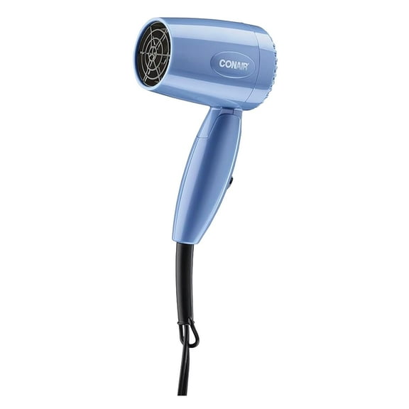 Travel Hair Dryer with Dual Voltage, 1600W Compact Blow Folding Handle, Blue