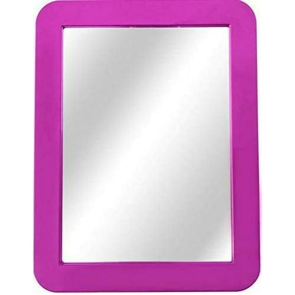 Travel Handheld Pink Selfie Mirror for Portable Use with Sticky Back Magnet for Locker, Toolbox Use | 1 Pack