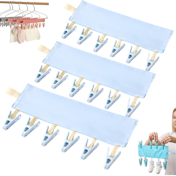 Travel Hangers Foldable Travel Swimsuit Drying Rack Portable Lightweight Foldable Laundry Drying Rack with 6 Non-Slip Clips for Swimsuit Towel Sock Underwear Cruise Dorm Camping Travel 3PCS