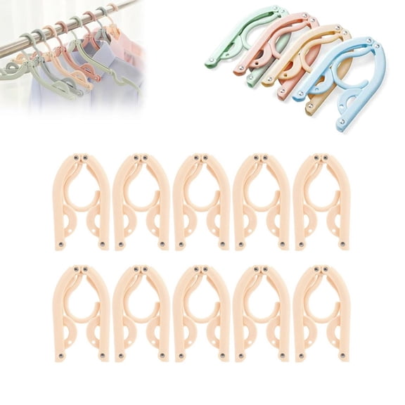 10Pcs Travel Hangers Foldable Portable Plastic Hangers Folding Clothes Hangers Space Saving Clothes Hangers for Business Trip Travel