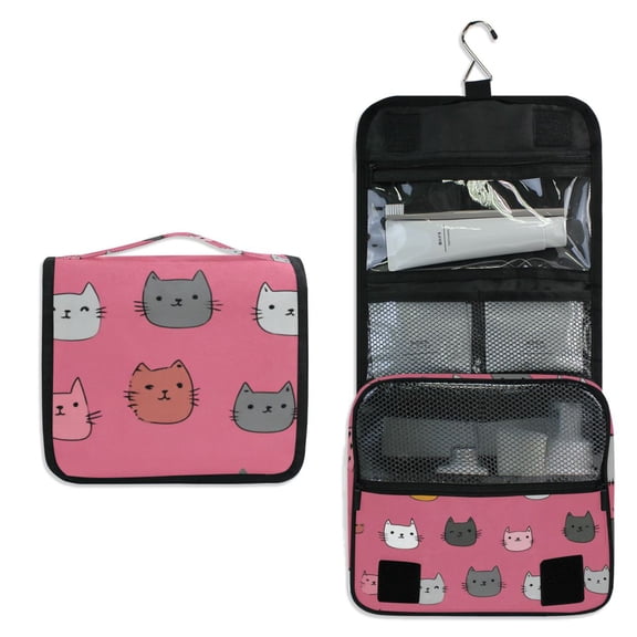 Travel Hanging Toiletry Bag Home Cosmetic Organizer Makeup Bag Cartoon Kitty