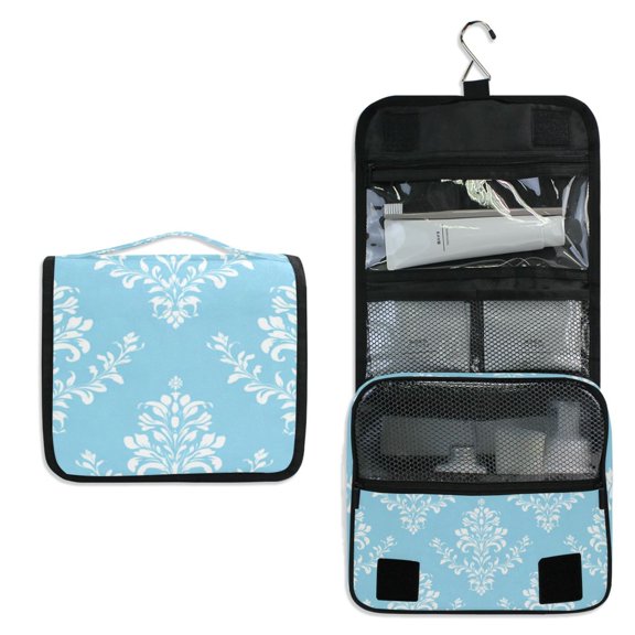 Travel Hanging Toiletry Bag Home Cosmetic Organizer Makeup Bag Light Blue Background