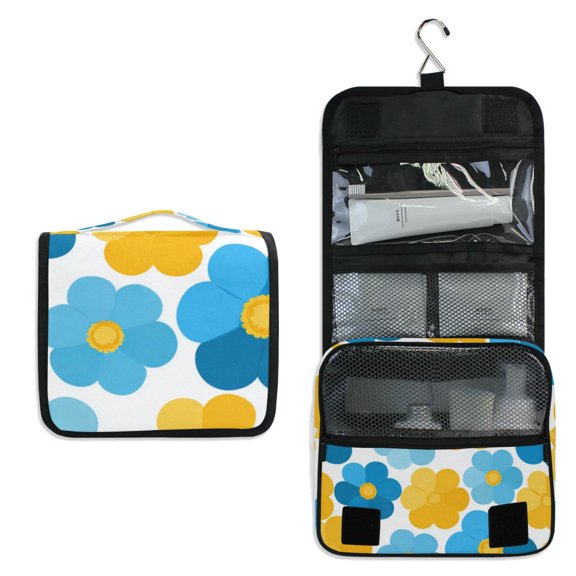 Travel Hanging Toiletry Bag Home Cosmetic Organizer Makeup Bag Simple Vector Clipart Flower
