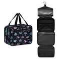 thumbnail image 1 of Travel Hanging Toiletry Bag with 4 Zipped Compartments Waterproof Makeup Accessories Spacious Cosmetic Bag Colorful Dog Paw Prints Medium, 1 of 9
