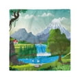 thumbnail image 1 of Travel Head Scarf, Cartoon Style Lake Waterfall, Head Wrap, 3 Sizes, by Ambesonne, 1 of 2