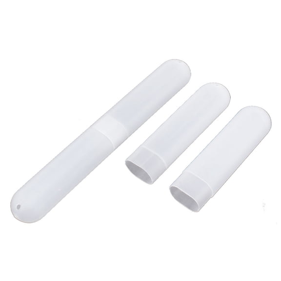 Travel Hiking Camping Portable Toothbrush Case Holder White 2PCS