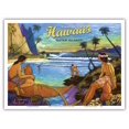 thumbnail image 1 of Travel (Holo Holo) to Hawaii's Outer Islands - Vintage Hawaiian Travel Poster by Rick Sharp - Master Art Print (Unframed) 9in x 12in, 1 of 4