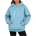 thumbnail image 1 of Travel Hoodie with Hidden Pockets Zaewscy Women's Fashionable Loose-fitting Pocket Color Long-sleeved Hooded Sweater For Spring And Winter, 1 of 6