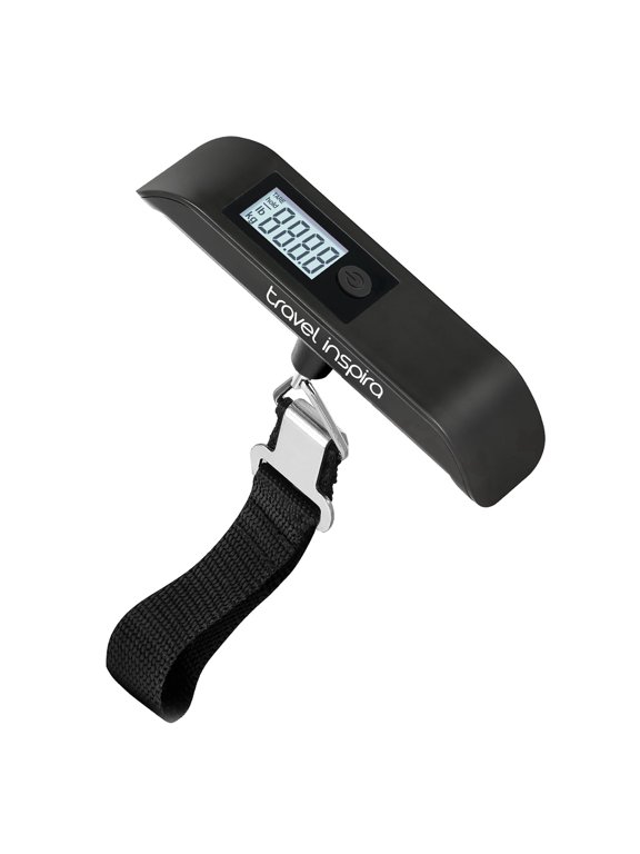 Digital Luggage Scale, Large LCD Backlit Display, Portable Hanging Baggage Scale for Travel, 110 lb / 50 kg, Auto-Lock, Battery Included(Black)