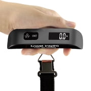 Travel Inspira Digital Luggage Scale 110LB / 50KG   Portable Hanging Suitcase Scale with Backlit LCD, Overweight Alert, Tare & auto-off, Battery Included, Black