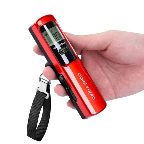 Travel Inspira Luggage Scale Battery-Free, Portable Handheld Digital Suitcase Scale for Travelling, 110lbs/50kg(Red)