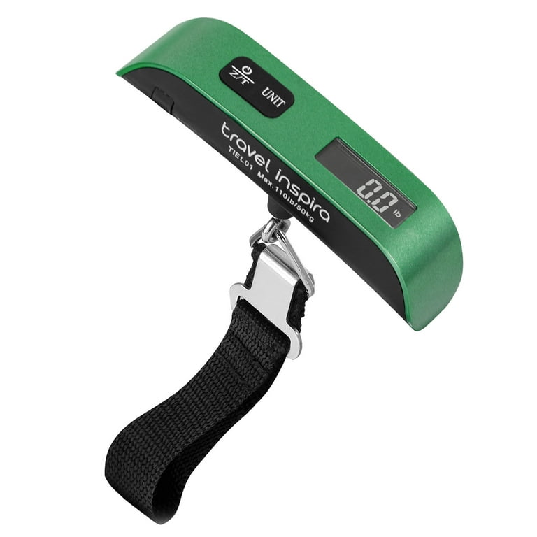 Travel Inspira Luggage Scale, Portable Digital Hanging Baggage Scale for  Travel, Suitcase Weight Scale 110 Pounds, Battery Included Green