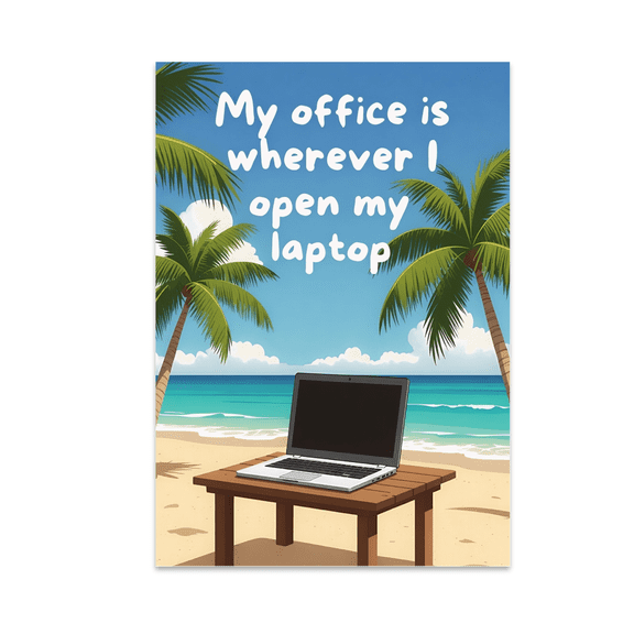 Travel-Inspired Digital Nomad Art - Remote Worker - 13x19 Poster Print
