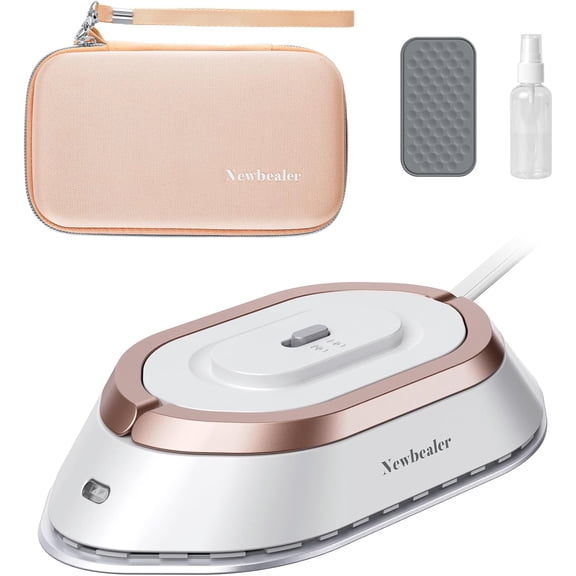 Travel Iron 100-240V Mini Dry Iron No Steam 300W 60s Heat Up 302    Non-Stick Ceramic Soleplate 0.8 lbs Gold with Hard Case Bestseling