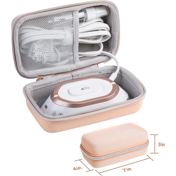 Travel Iron with Global Voltage, 100-240V Mini Dry Iron for Clothes (No Steam), Max 300W, 60s Heat Up, 302℉ Non-Stick Ceramic Soleplate, 0.8lbs (Gold with Hard Case)