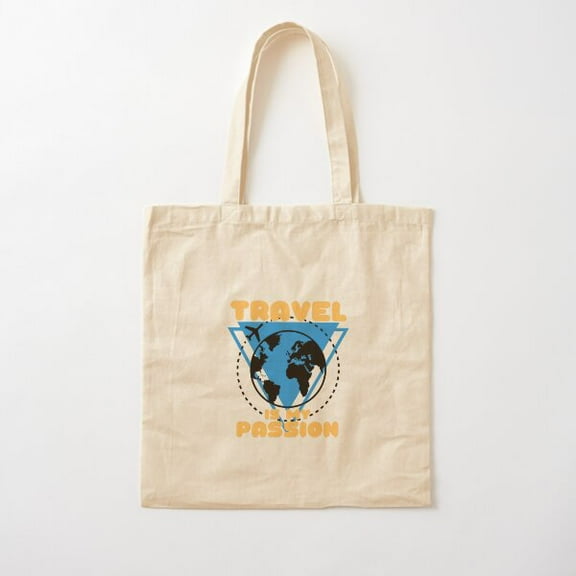 Travel Is My Passion Cotton Tote Bag Canvas Tote Bag, Family Gift For Mother, Her