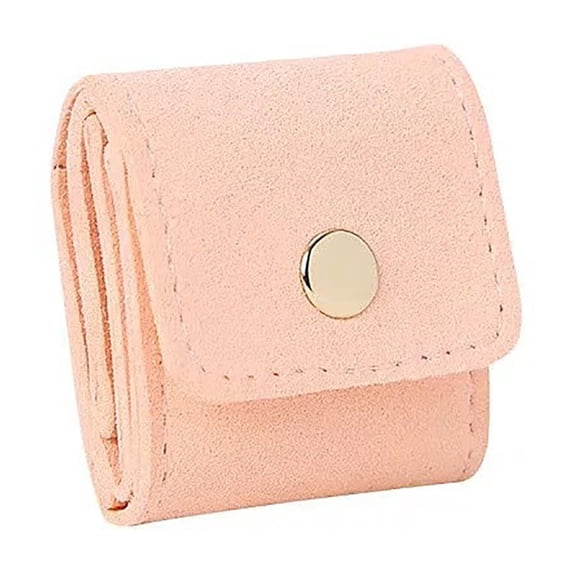 Travel Jewelry Bag, Portable Foldable Travel Jewelry Organizer Case With Buckle, Velvet Lined Jewelry Storage For Rings Necklaces Earrings, One-Hand Closure Compact Organizer For