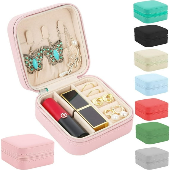 Travel Jewelry Box, Jewelry Organizer for Girls Gift Small Jewelry Storage Box for Necklace Ring and Earrings Girls Jewelry Box/Bright pink