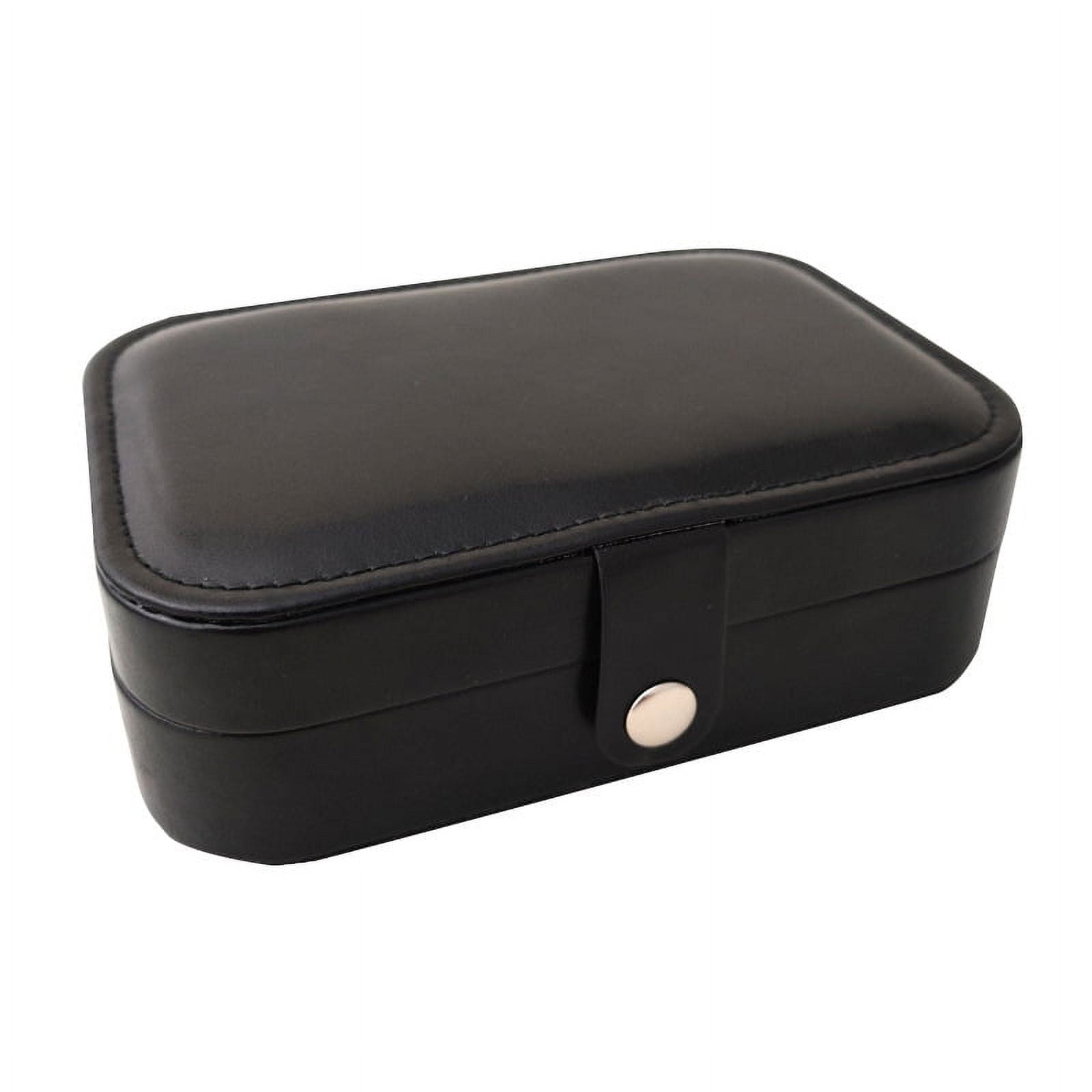PAVOI Emerald Faux Leather Travel Jewelry Box - Compact Organizer With Mirror