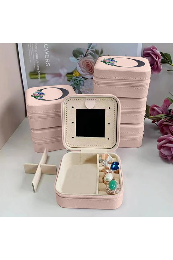 Travel Jewelry Box,PU Leather Small Jewelry Organizer for Women Girls,Portable Mini Travel Case Display Storage Holder Boxes for Stud Earrings,Rings,Necklaces,Bracelets