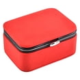thumbnail image 1 of Travel Jewelry Case, 3.14" Small Jewelry Box, Travel Jewelry Organizer, Portable Jewelry Boxes for Women, PU Leather Mini Jewelry Travel Case, Travel Jewelry Box, Necklaces Earrings Organizer,Red, 1 of 6