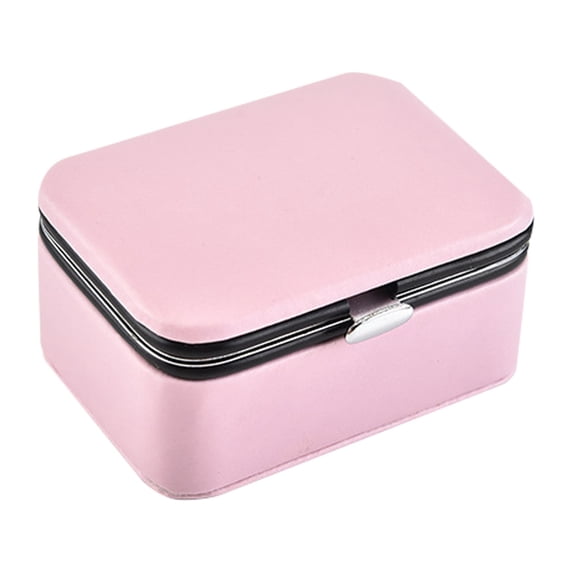 Travel Jewelry Case, 3.14" Small Jewelry Box, Travel Jewelry Organizer, Portable Jewelry Boxes for Women, PU Leather Mini Jewelry Travel Case, Travel Jewelry Box, Necklaces Earrings Organizer,Pink