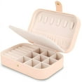 thumbnail image 1 of Travel Jewelry Case Jewelry Organizer Box with Two Layer Portable Small Jewelry Storage Case Accessories Holder/Pink, 1 of 14