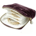 thumbnail image 1 of Travel Jewelry Case, Jewelry Zippered Pocket Case Travel Jewelry Bag Portable Organizer, Pouch Bags with Zipper, Velvet Jewelry Organizer Storage Bag for Bracelet Rings Earring (Purple), 1 of 9