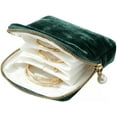 thumbnail image 1 of Travel Jewelry Case, Jewelry Zippered Pocket Case Travel Jewelry Bag Portable Organizer, Pouch Bags with Zipper, Velvet Jewelry Organizer Storage Bag for Bracelet Rings Earring (Green), 1 of 9