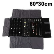 HIBALALA Travel Jewelry Case Roll Bag Organizer for Necklace Bracelet Earrings Ring, Foldable Jewelry Display Showcase for Shows or Home Storage