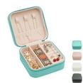 thumbnail image 1 of Travel Jewelry Case Small Jewelry Box Jewelry Organizer Storage Case Portable PU Leather Mini Jewelry Travel Case for Girls Womens Earring, Necklace, Rings, Bracelets (Green), 1 of 7