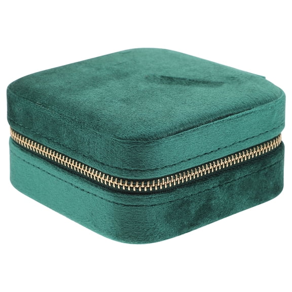 IMIKEYA Portable Travel Jewelry Organizer Box for Women, Green Lint Finish, Compact and Lightweight, 1 Piece