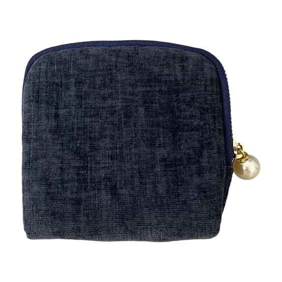 Travel Jewelry Organizer Pouch Portable Storage Bag for Earrings Necklaces and Rings with Tassel Zipper Navy