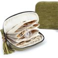 thumbnail image 1 of Travel Jewelry Zipper Pouch Portable Organizer Bag Foldable Tassel Case Small Storage Pouch Large Capacity Soft Travel Bag for Necklaces Bracelets Rings & Earrings,Green,5-Layer, 1 of 7