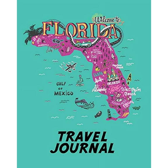 Pre-Owned Travel Journal: Kid's Travel Journal. Map Of Florida. Simple, Fun Holiday Activity Diary (Paperback 9781098882013) by Pomegranate Journals