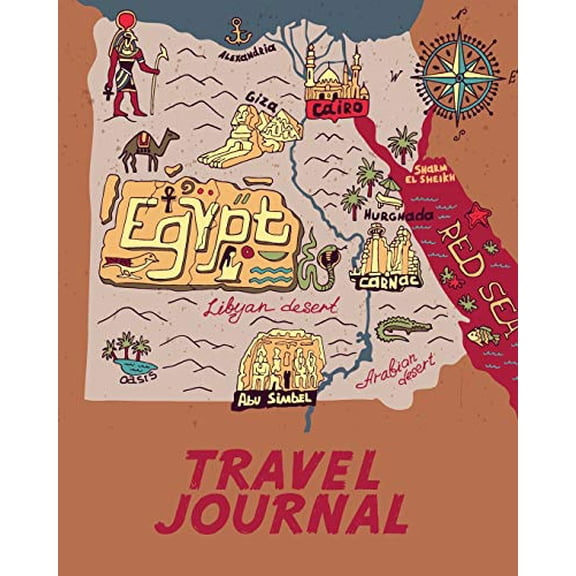 Pre-Owned Travel Journal: Map Of Egypt. Kid's Travel Journal. Simple, Fun Holiday Activity Diary And Scrapbook To Write, Draw And Stick-In. (Egyptian Map, Vacation Notebook, Adventure Log) Paperback