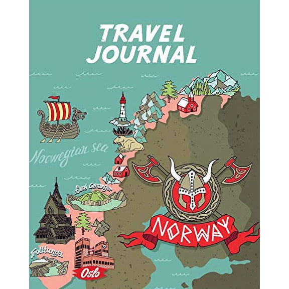 Pre-Owned Travel Journal: Map Of Norway. Kid's Journal. Simple, Fun Holiday Activity Diary And Scrapbook To Write, Draw Stick-In. (Norwegian Map, Vacation Paperback