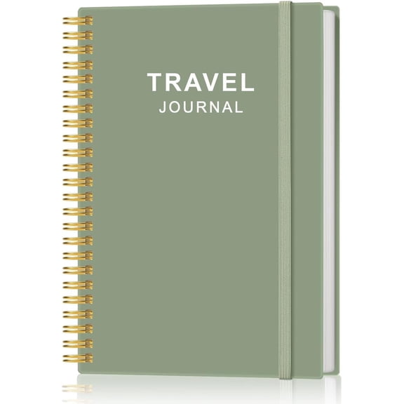 Travel Journal - & Road Trip Planner Organizer, Travel Notebook for 6 Trips, Trip Planner to Record Memories and Adventures from Special Trips, 5.8" x 8.5", Green