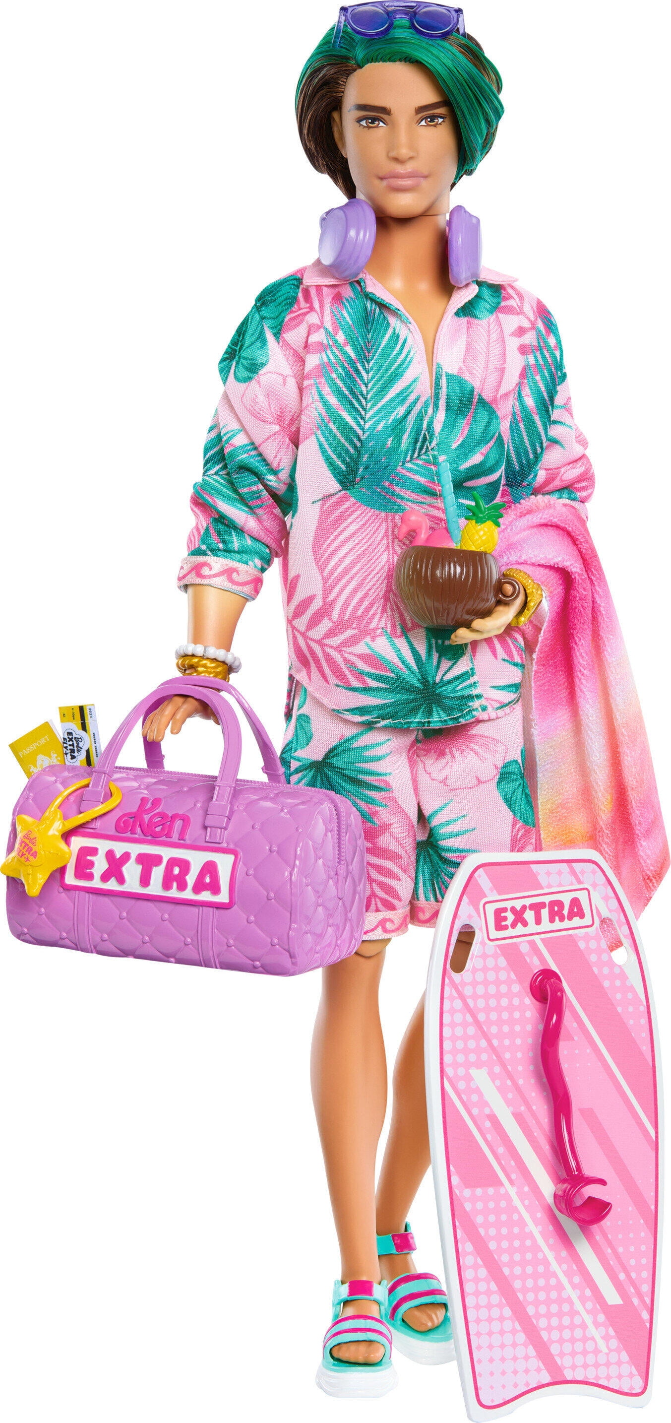 Travel Ken Doll with Beach Fashion, Barbie Extra Fly 