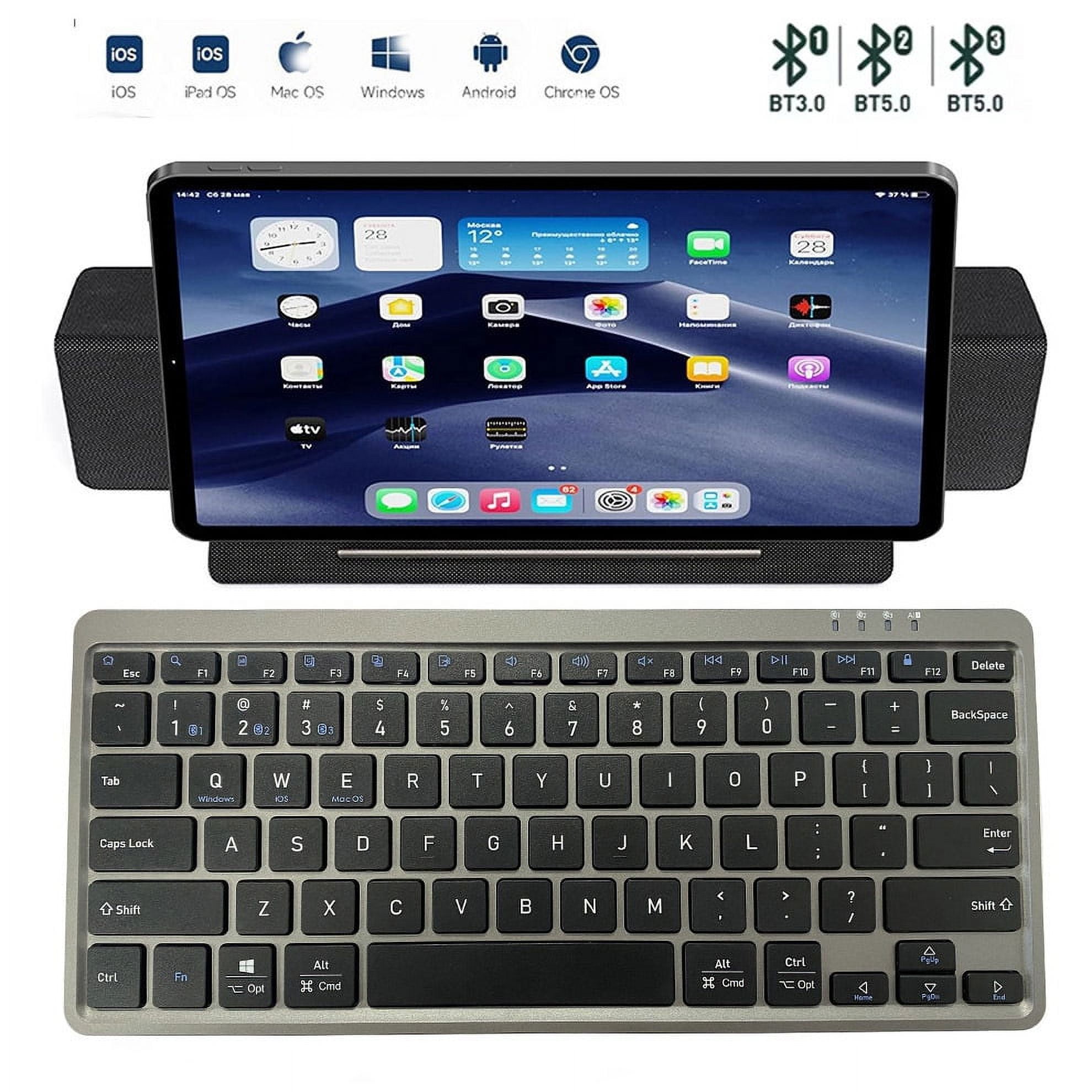 Travel Keyboard with Foldable Cover Stand,MultiDevice Compatibility