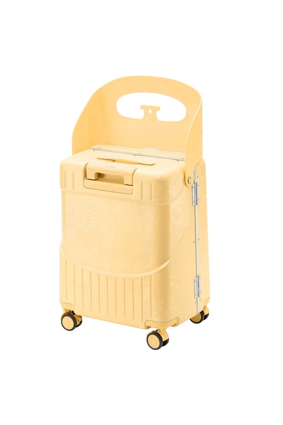 Travel Kids Ride On Luggage 20 Inch Carry On Hard Shell Suitcase with Seat TSA Lock Yellow