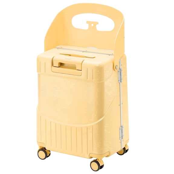 Travel Kids Ride On Luggage 20 Inch Carry On Hard Shell Suitcase with Seat TSA Lock Yellow