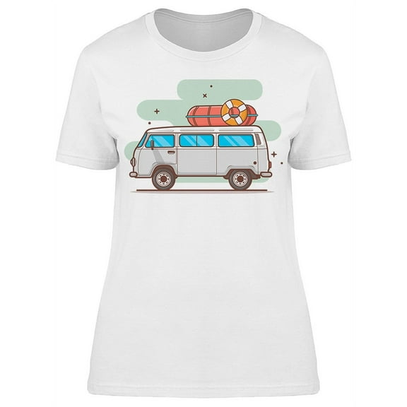 Travel Kombi Clipart Drawing T-Shirt Women -Image by Shutterstock, Female x-Large