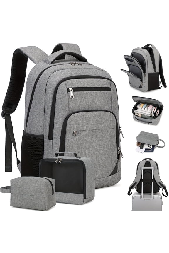 Travel Laptop Backpack 15.6 Inch Extra Large School Backpacks for Business Men Sturdy Computer Bag College And Daily Commute 3pcs Set Gifts