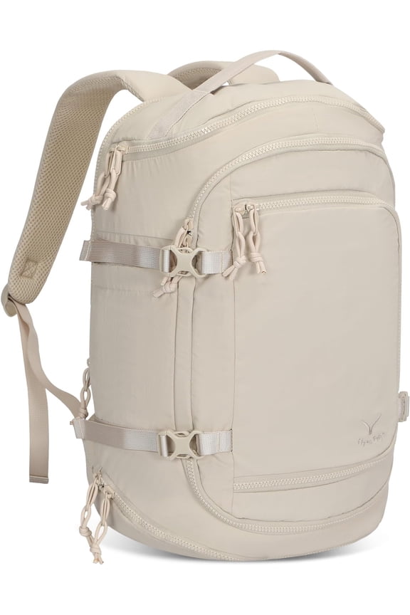Travel Laptop Backpack 16 inches Lightweight Flight Approved Carry Personal Item Bag Weekender Bag Daypack 20L Beige