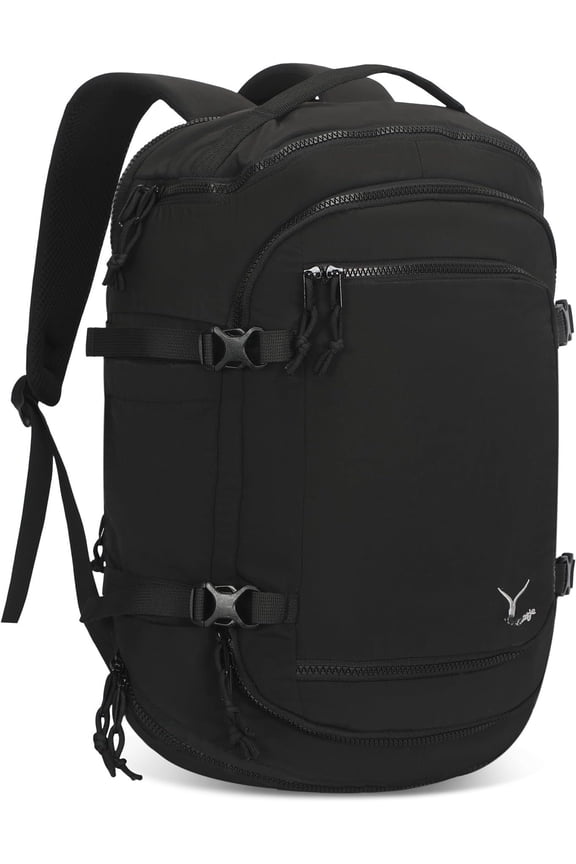 Travel Laptop Backpack 16 inches Lightweight Flight Approved Carry Personal Item Bag Weekender Bag Daypack 20L Black