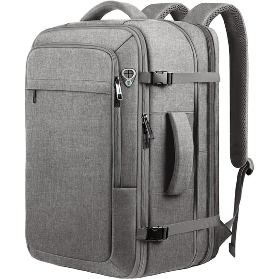 Travel Laptop Backpack, 40L-50L Backpack, Laptop Backpack for Men, Water Resistant TSA Airline Approved Business Work 17.3 Computer Bag, Grey