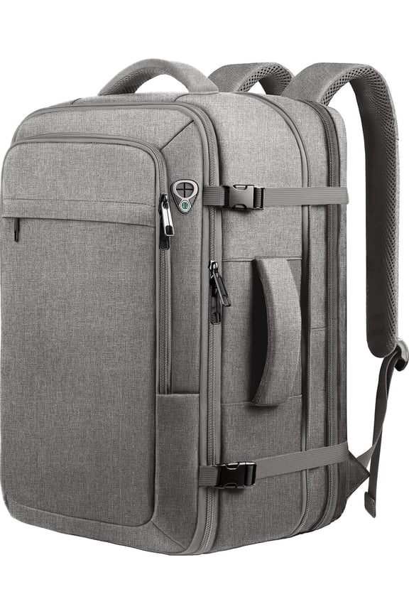 Travel Laptop Backpack,  40L-50L Backpack, Laptop Backpack for Men, Water Resistant TSA Airline Approved Business Work 17.3 Computer Bag, Grey